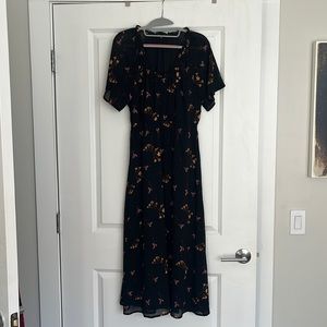 Madewell dress, size M, black with floral print.